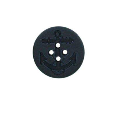 Bouton Pierre ancre 18 mm - Noir