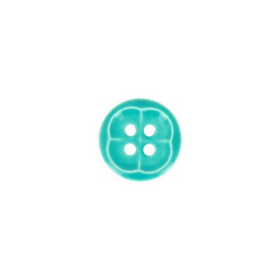 Bouton forme fleur 12 mm - Bleu turquoise
