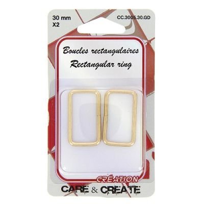 Boucles rectangulaires 30 mm x 2 Doré - Care &amp; create
