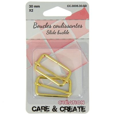 Boucle coulissante 30 mm x 2 Doré - Care &amp; create