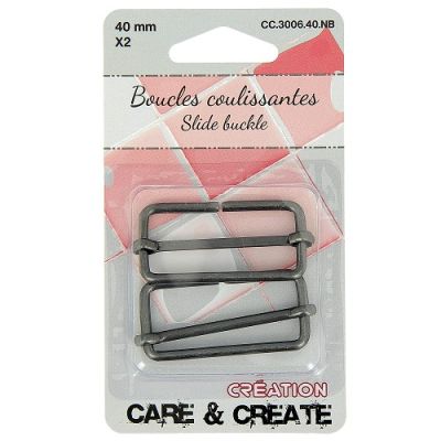 Boucle coulissante 40 mm Noir x2 - Care &amp; create