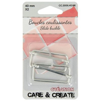 Boucle coulissante 40 mm Argent x2 - Care &amp; create