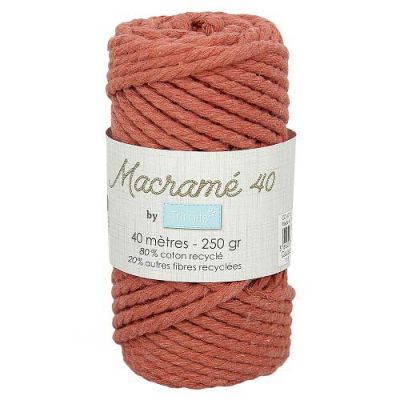 Cordon Coton Macramé 40m - Pêche foncé