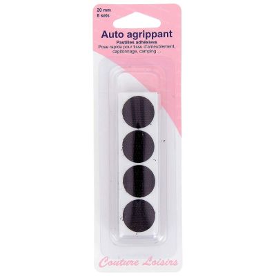Pastilles adhésives Noires Auto agrippantes 20 mm x9