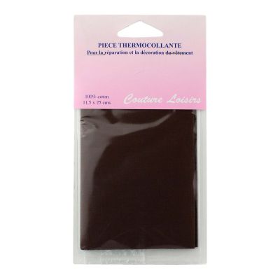 Pièce thermocollante percale 11.5 x 25 cm - Marron