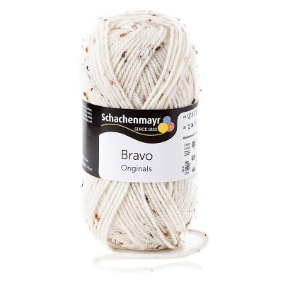 Pelote de fil à tricoter Schachenmayr Bravo 50g - Ecru moucheté