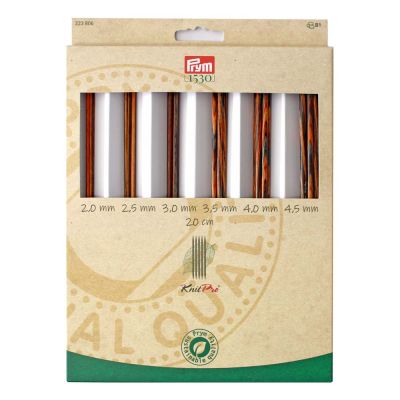 Set d&#039;aiguilles à tricoter Prym Natural à 2 pointes - 20 cm