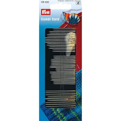 Assortiment d&#039;aiguilles à coudre, à broder et à repriser avec un enfileur Prym