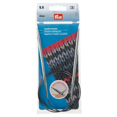 Aiguilles à tricoter circulaires Prym 80 cm - 5,5 mm