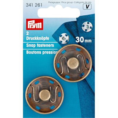 Boutons pression à coudre Prym 30 mm - Laiton antique