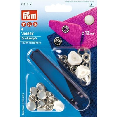 Boutons pression jersey 12mm avec outil Prym Calotte perle