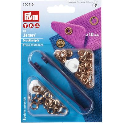 Boutons pression Jersey 10 mm avec outil Prym - Cuivre