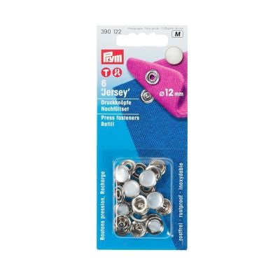 Recharge boutons pression Jersey 12mm Prym Argent Calotte perle 