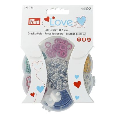 Boutons pression Jersey 8 mm Prym Love - 6 couleurs.- 60 pièces