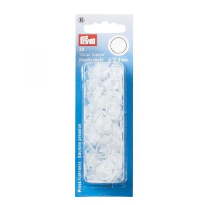Prym 30 Boutons pression Color Snap transparent brillant 12,4 mm
