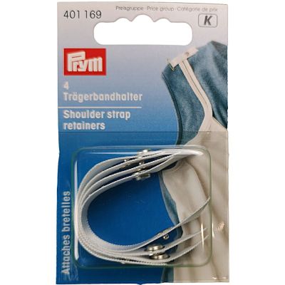 Attaches bretelles avec bouton pression Prym blanc