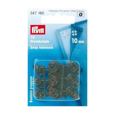 Boutons pression à coudre en plastique Prym Noir  - 4 tailles