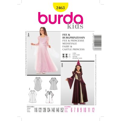 Patron Burda 2463 Fée et Princesse médiévale