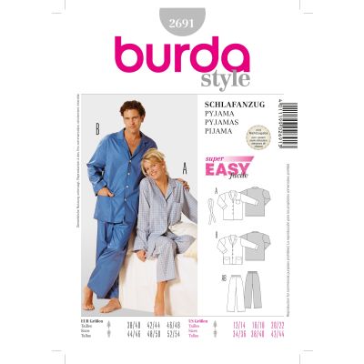 Patron Burda 2691 Pyjama