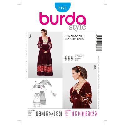 Patron Burda 7171 Robe