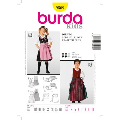 Patron Burda 9509 Robe folklore