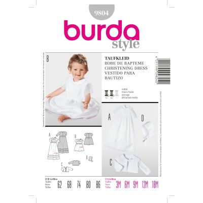 Patron Burda 9804 Robe de baptême