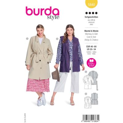Patron Burda Style 5840 Manteau &amp; gilet