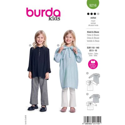 Patron Burda 9216 Robe et blouse Enfant