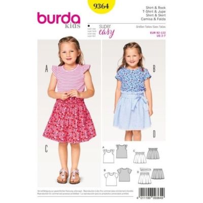 Patron Burda 9364 T-shirt &amp; Jupe Enfant
