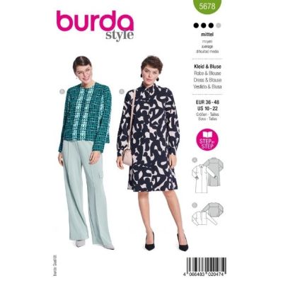 Patron Burda 5678 Robe &amp; Blouse