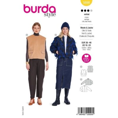Patron Burda 5698 Veste &amp; Gilet