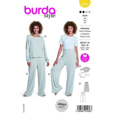 Patron Burda 5853 Tenue d&#039;intérieur