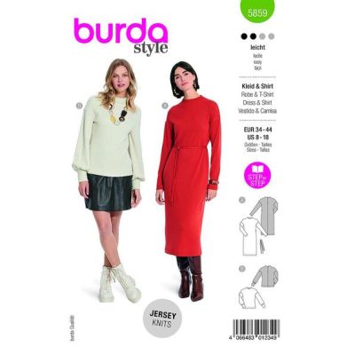 Patron Burda 5859 Robe &amp; T-shirt