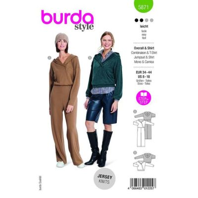 Patron Burda 5871 Combinaison &amp; T-shirt