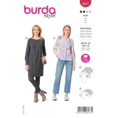 Patron Burda 6077 Robe &amp; Blouse