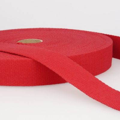 Sangle Coton uni Rouge - 3 Largeurs