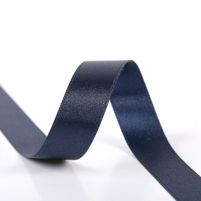 Ruban Satin double face 6 mm Bleu marine x1m