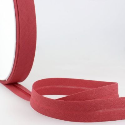 Biais replié tout textile 20 mm Rouge fraise x1m
