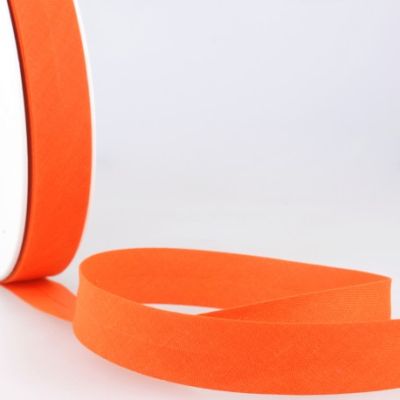 Biais replié tout textile 20 mm Orange corail x1m