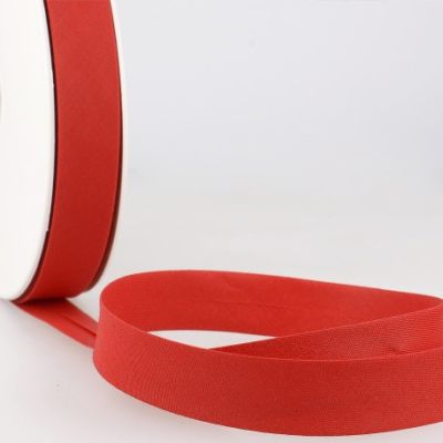 Biais replié tout textile 20 mm Rouge trafic x1m