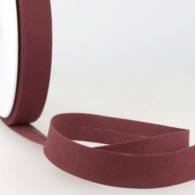 Biais replié tout textile 20 mm Bordeaux x1m
