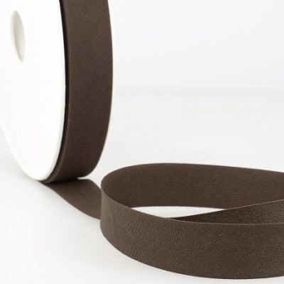 Biais replié tout textile 27 mm Marron chocolat x1m