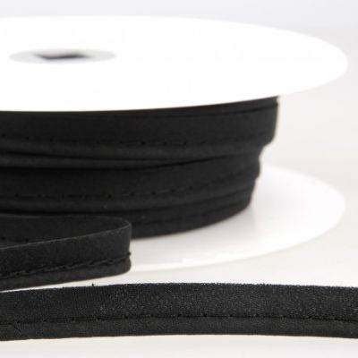 Passepoil tout textile 10 mm Noir x1m