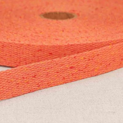 Sangle Polyester aspect Coton 30 mm Saumon moucheté ×1m