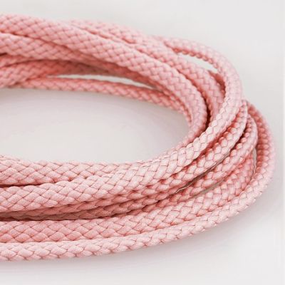 Cordon Tressé 5 mm - Rose clair x1m