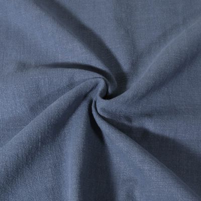 Tissu 100% Lin uni Bleu denim - Par 10 cm