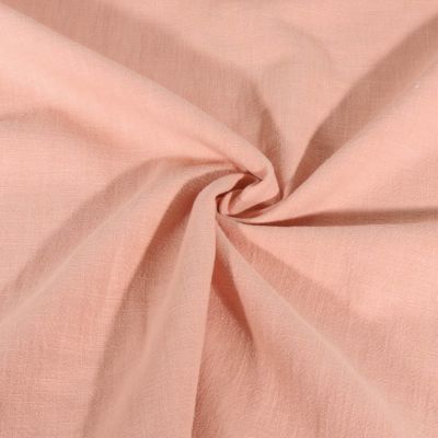 Tissu 100% Lin uni Rose saumon - Par 10 cm