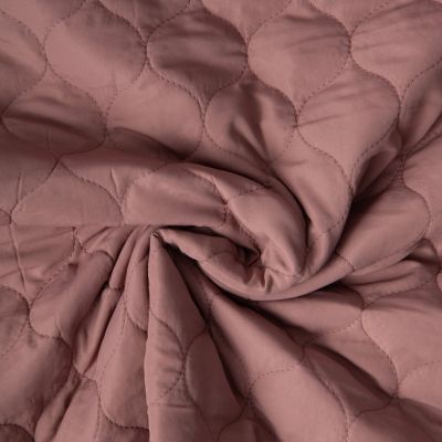 Tissu Doudoune matelassé Garance   sur fond Vieux rose - Par 10 cm