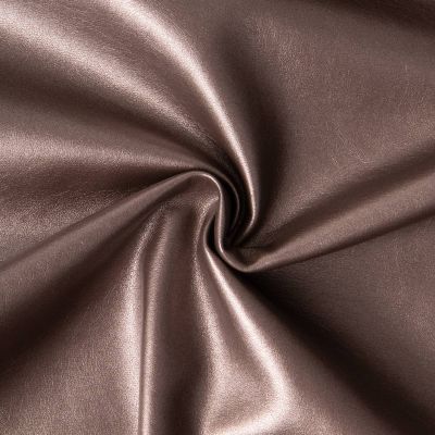 Tissu Simili cuir d&#039;habillement métallisé souple uni Marron - Par 10 cm