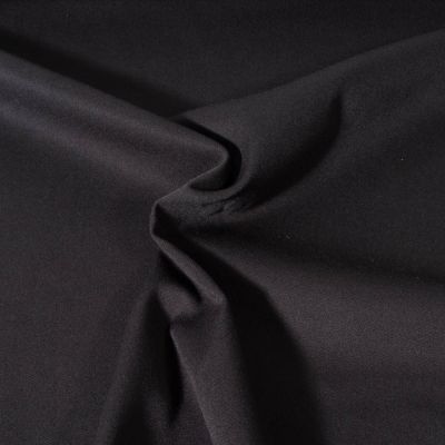 Tissu Viscose Twill extensible uni Noir - Par 10 cm